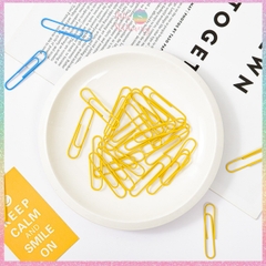 [HOTIS] Kẹp giấy Paperclip sọc vằn, màu trơn, mix màu- KT 28mm, 50mm