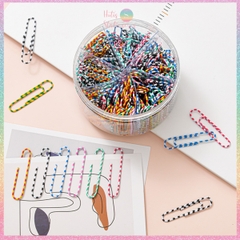 [HOTIS] Kẹp giấy Paperclip sọc vằn, màu trơn, mix màu- KT 28mm, 50mm