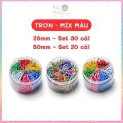 [HOTIS] Kẹp giấy Paperclip sọc vằn, màu trơn, mix màu- KT 28mm, 50mm