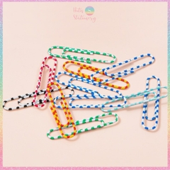 [HOTIS] Kẹp giấy Paperclip sọc vằn, màu trơn, mix màu- KT 28mm, 50mm