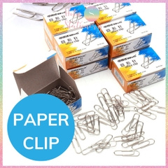 Hộp 100 Kẹp giấy KW-triO, kẹp giấy đầu cong chữ U, kẹp tài liệu, đề cương, văn bản