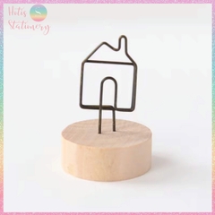 [HOTIS] Kẹp gỗ để bàn, kẹp ảnh đế gỗ, kẹp giấy ghi chú, trang trí decor bàn
