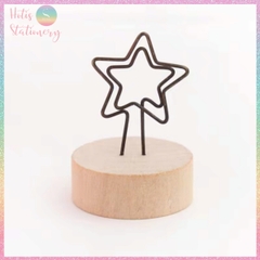 [HOTIS] Kẹp gỗ để bàn, kẹp ảnh đế gỗ, kẹp giấy ghi chú, trang trí decor bàn