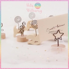 [HOTIS] Kẹp gỗ để bàn, kẹp ảnh đế gỗ, kẹp giấy ghi chú, trang trí decor bàn