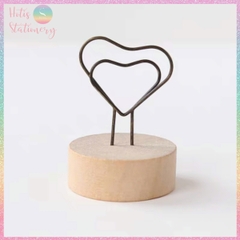 [HOTIS] Kẹp gỗ để bàn, kẹp ảnh đế gỗ, kẹp giấy ghi chú, trang trí decor bàn