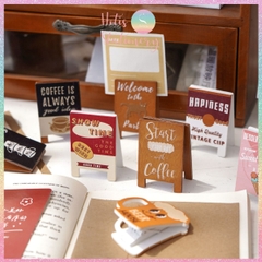 [HOTIS] Kẹp gỗ để bàn Coffee Beer kẹp ảnh đế gỗ, kẹp giấy ghi chú, trang trí decor bàn