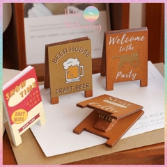 [HOTIS] Kẹp gỗ để bàn Coffee Beer kẹp ảnh đế gỗ, kẹp giấy ghi chú, trang trí decor bàn