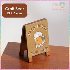 [HOTIS] Kẹp gỗ để bàn Coffee Beer kẹp ảnh đế gỗ, kẹp giấy ghi chú, trang trí decor bàn