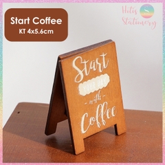 [HOTIS] Kẹp gỗ để bàn Coffee Beer kẹp ảnh đế gỗ, kẹp giấy ghi chú, trang trí decor bàn