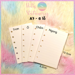 [HOTIS] Giấy refill bìa còng binder notebook A7/ A6/ A5/ B5/ A4