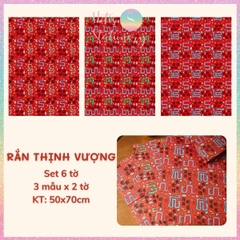 [HOTIS] Set 6 tờ Giấy gói quà Tết Rắn Ất Tỵ, giấy gói quà cao cấp, khổ lớn - KT 50x70cm