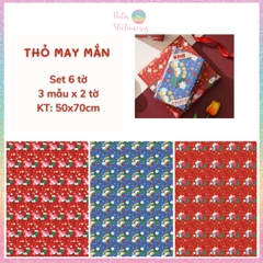 [HOTIS] Set 6 tờ Giấy gói quà Tết Rắn Ất Tỵ, giấy gói quà cao cấp, khổ lớn - KT 50x70cm