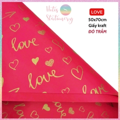 [HOTIS] Set 5 tờ Giấy gói quà Tết màu đỏ may mắn, họa tiết ánh kim mang lại tài lộc, thịnh vượng - KT 52x72cm