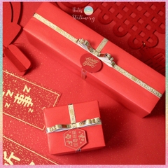 [HOTIS] Set 5 tờ Giấy gói quà Tết màu đỏ may mắn, họa tiết ánh kim mang lại tài lộc, thịnh vượng - KT 52x72cm
