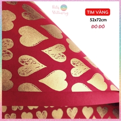 [HOTIS] Set 5 tờ Giấy gói quà Tết màu đỏ may mắn, họa tiết ánh kim mang lại tài lộc, thịnh vượng - KT 52x72cm