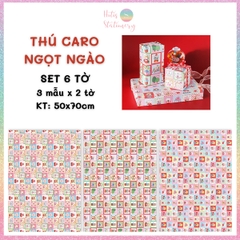 [HOTIS] Set 6 tờ Giấy gói quà tặng Sinh Nhật, giấy bao tập vở, giấy gói quà cao cấp, khổ lớn - KT 50x70cm