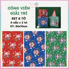 [HOTIS] Set 6 tờ Giấy gói quà tặng Sinh Nhật, giấy bao tập vở, giấy gói quà cao cấp, khổ lớn - KT 50x70cm
