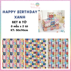 [HOTIS] Set 6 tờ Giấy gói quà tặng Sinh Nhật, giấy bao tập vở, giấy gói quà cao cấp, khổ lớn - KT 50x70cm