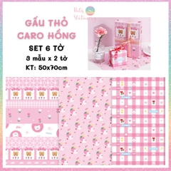 [HOTIS] Set 6 tờ Giấy gói quà tặng Sinh Nhật, giấy bao tập vở, giấy gói quà cao cấp, khổ lớn - KT 50x70cm