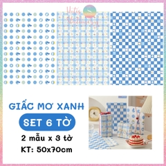 [HOTIS] Set 6 tờ Giấy gói quà tặng Sinh Nhật, giấy bao tập vở, giấy gói quà cao cấp, khổ lớn - KT 50x70cm