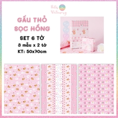 [HOTIS] Set 6 tờ Giấy gói quà tặng Sinh Nhật, giấy bao tập vở, giấy gói quà cao cấp, khổ lớn - KT 50x70cm