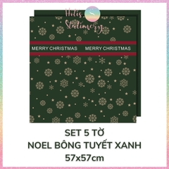 [HOTIS] Set 5 Tờ Giấy Gói Quà Noel Ánh Kim Sang Trọng 57x57cm - Giấy Gói Quà Giáng Sinh Cao Cấp Chống Thấm