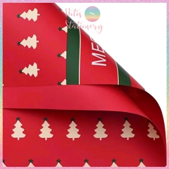 [HOTIS] Set 5 Tờ Giấy Gói Quà Noel Ánh Kim Sang Trọng 57x57cm - Giấy Gói Quà Giáng Sinh Cao Cấp Chống Thấm