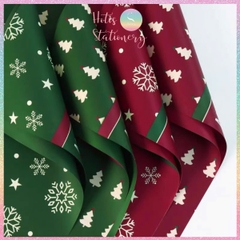 [HOTIS] Set 5 Tờ Giấy Gói Quà Noel Ánh Kim Sang Trọng 57x57cm - Giấy Gói Quà Giáng Sinh Cao Cấp Chống Thấm