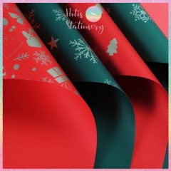 [HOTIS] Set 5 Tờ Giấy Gói Quà Noel Ánh Kim Sang Trọng 57x57cm - Giấy Gói Quà Giáng Sinh Cao Cấp Chống Thấm