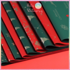 [HOTIS] Set 5 Tờ Giấy Gói Quà Noel Ánh Kim Sang Trọng 57x57cm - Giấy Gói Quà Giáng Sinh Cao Cấp Chống Thấm