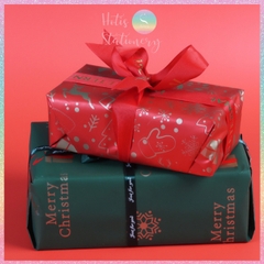 [HOTIS] Set 5 Tờ Giấy Gói Quà Noel Ánh Kim Sang Trọng 57x57cm - Giấy Gói Quà Giáng Sinh Cao Cấp Chống Thấm