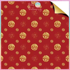 [HOTIS] Set 5 Tờ Giấy Gói Quà Tết, Gói Hoa Cao Cấp Họa Tiết Mạ Vàng – Giấy Hai Màu Chống Thấm Nước (55x54cm)