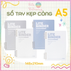 [HOTIS] Sổ Còng Nhựa 2 Đầu Lite Binder Dash Caro / InviDot Line A5 120 Trang - Bìa PP Chống Thấm, Giấy 100GSM