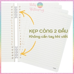 [HOTIS] Sổ Còng Nhựa 2 Đầu Lite Binder Dash Caro / InviDot Line A5 120 Trang - Bìa PP Chống Thấm, Giấy 100GSM