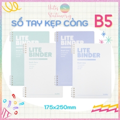 [HOTIS] Sổ Lite Binder B5 120 Trang KLONG Dash Caro/ Line - Còng Nhựa 2 Đầu, Bìa PP Chống Nước, Ghi Chép Linh Hoạt
