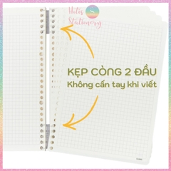 [HOTIS] Sổ Lite Binder B5 120 Trang KLONG Dash Caro/ Line - Còng Nhựa 2 Đầu, Bìa PP Chống Nước, Ghi Chép Linh Hoạt