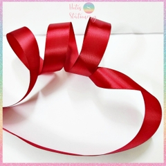 [HOTIS]  Lẻ 1m/ 5m - Ruy băng lụa satin trơn làm nơ, buộc hoa, gói quà - Bản rộng 2.5cm