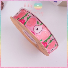 [HOTIS] [Lẻ 1m/ 5m] Ruy băng lụa in hình trái cây bản rộng 2.5cm