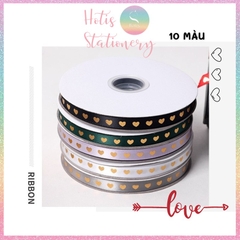 [HOTIS] Cuộn 45 mét Ruy băng lụa trái tim bản rộng 1cm - 10 màu