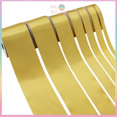 [HOTIS] 5 mét Ruy băng lụa màu vàng gold vải satin trơn làm nơ, bó hoa, gói quà