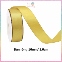 [HOTIS] 5 mét Ruy băng lụa màu vàng gold vải satin trơn làm nơ, bó hoa, gói quà