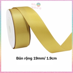 [HOTIS] 5 mét Ruy băng lụa màu vàng gold vải satin trơn làm nơ, bó hoa, gói quà
