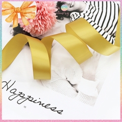 [HOTIS] 5 mét Ruy băng lụa màu vàng gold vải satin trơn làm nơ, bó hoa, gói quà