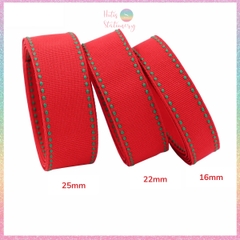 [HOTIS] Lẻ 5 mét - Ruy băng đỏ viền xanh Happy New Year Chúc mừng năm mới làm nơ, bó hoa, gói quà