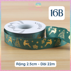 [HOTIS] Cuộn 22m Ruy Băng Giáng Sinh Noel Họa Tiết Ánh Kim Merry Christmas Gói Quà, Bó Hoa, Làm Nơ Decor