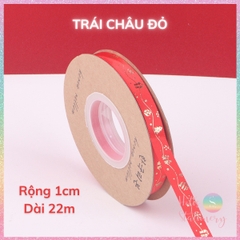 [HOTIS] Cuộn 22m Ruy băng Giáng Sinh Noel Merry Christmas màu xanh đỏ ánh kim dùng để gói quà, làm nơ