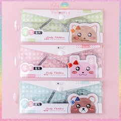 Bộ thước eke 4 món Hotis đo độ, đo góc trong suốt