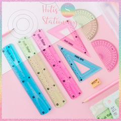 [HOTIS] Bộ 4 thước ê ke nhựa dẻo Soft Ruler nhiều màu, không lo gãy