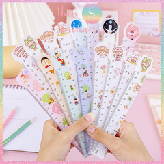 [HOTIS] Thước nhựa 15cm / 20cm in họa tiết hoạt hình dễ thương