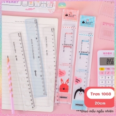 [HOTIS] Thước nhựa 15cm / 20cm in họa tiết hoạt hình dễ thương